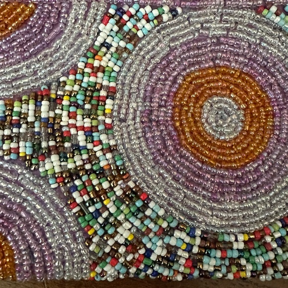 Vintage hand beaded small clutch purse or evening bag - Picture 2 of 7